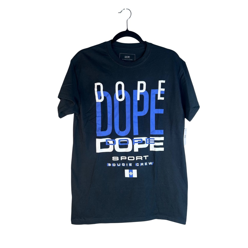 Dope Men's Black Sport Bougie Crew Graphic Replay Tee Size Medium New with tags!